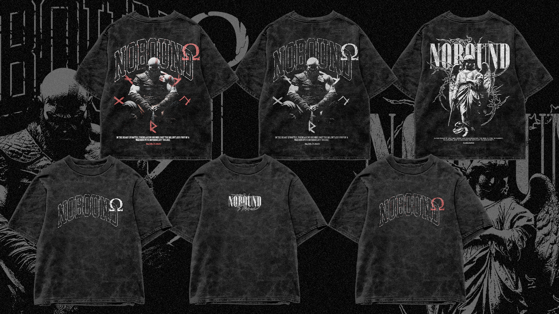 NoBound mixed streetwear designs — premium apparel lifestyle photography